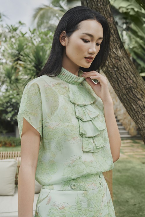 Sixdo Lime Organza Blouse